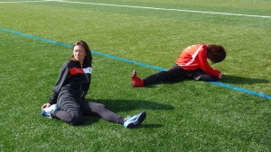 広島経済大学女子サッカー部のふたり練習